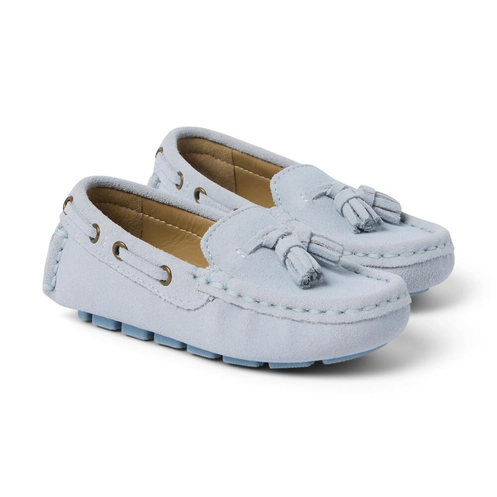 Janie and Jack Suede Tassel Loafer Light Blue Baby Size 4